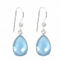 Silver earring 925 Chalcedony drop x 2pcs