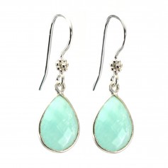Brinco gota de Amazonite, prata 925 x 2pcs