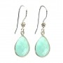 Brinco gota de Amazonite, prata 925 x 2pcs