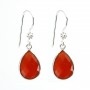 Orecchini, argento 925 Gocce di corniola x 2 pezzi