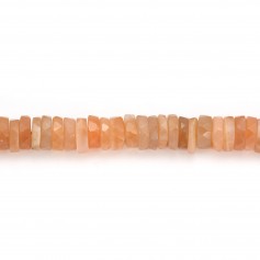 Orangefarbener Mondstein runde facettierte Heishi 6-7mm x 42cm