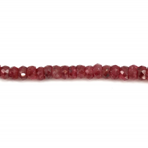 Ruby Rondelle Faceted 1.5x3mm x 40cm