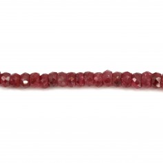 Ruby Rondelle Faceted 1.5x3mm x 40cm