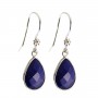 Pendiente plata 925 Lapis Lazuli gota x 2pcs