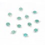 Amazonite carré facettée sertie sur argent 9mm, 2 anneaux x 1pc