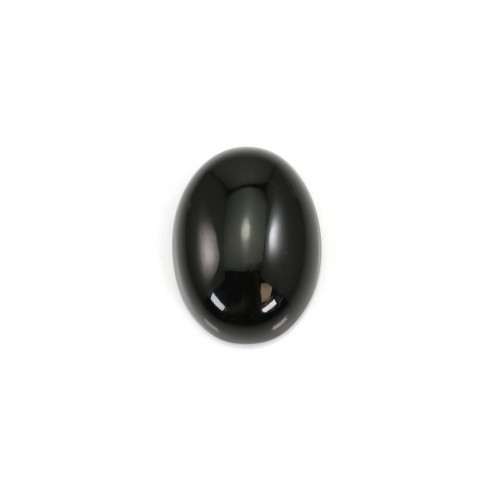 Cabochon Blak agate oval 10x14mm x 4pcs