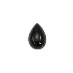 Cabochon agate noir,de forme goutte 6x9mm x 4pcs