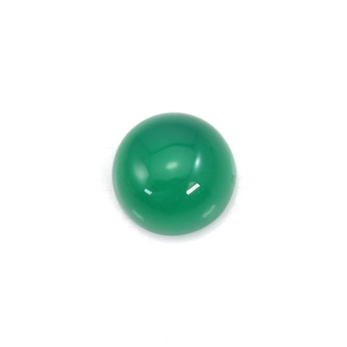 Cabochon green agate round 8mm x 4pcs