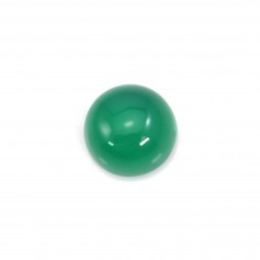 Cabochon agate vert ronde 8mm x 4pcs