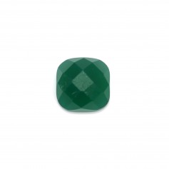 Cabochon agate vert carré facette 6mm x 1pc