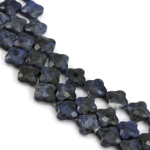 Sodalite clover  faceted 13 mm x 40cm    
