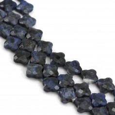 Sodalite trèfle facette 13 mm  x 40cm