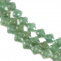 Aventurine clover  faceted 13 mm  x 40cm   