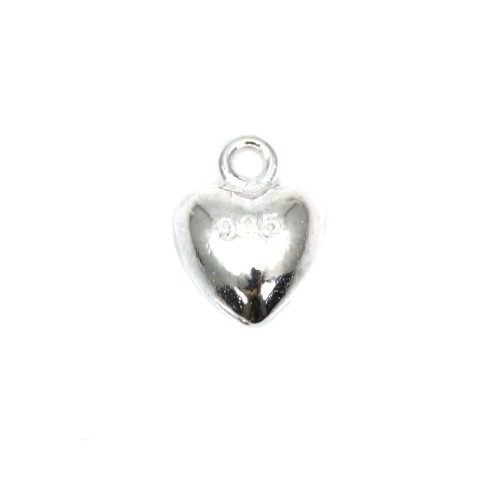 Breloque coeur en argent 925 5x8mm x 2pcs