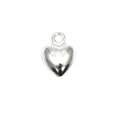 Breloque coeur en argent 925 5x8mm x 2pcs