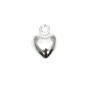 Breloque coeur en argent 925 5x8mm x 2pcs