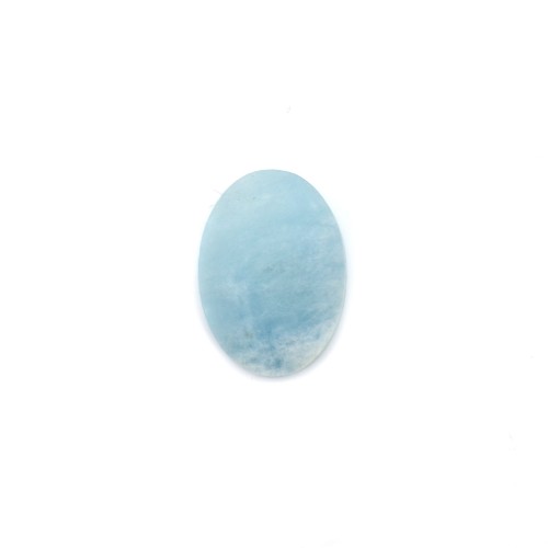 Aquamarine cabochon, in flat oval shape, 10x14mm x 1pc