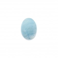 Cabochon d'aigue marine, de forme ovale plat , 10x14mm x 1pc