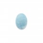 Cabochon d'aigue marine, de forme ovale plat , 10x14mm x 1pc