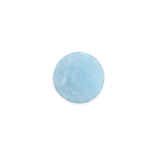 Aquamarine cabochon, in flat round shape, 10mm x 1pc
