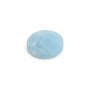 Cabochon d'aigue marine, de forme ronde plat , 12mm x 1pc