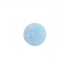 Cabochon d'aigue marine, de forme ronde plat , 8mm x 1pc