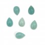 Cabochon bleu d'amazonite, de forme goutte, 6x9mm x 4pcs