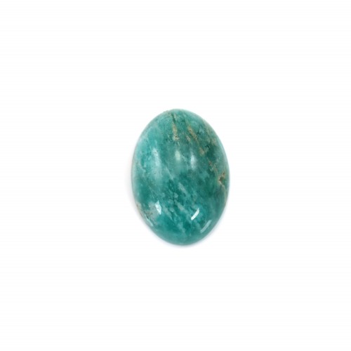 Cabochon Amazonite du Pérou qualité B , de forme ovale, 8x10mm x 1pc