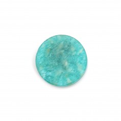 Cabochon amazonite du pérou, de forme rond plate, 12mm x 1pc