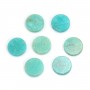 Cabochon amazonite du pérou, de forme rond plate, 12mm x 1pc