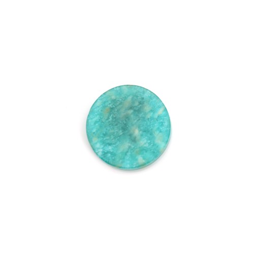 Cabochon amazonite du pérou, de forme rond plate, 10mm x 1pc