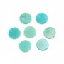Cabochon amazonite du pérou, de forme rond plate, 10mm x 1pc