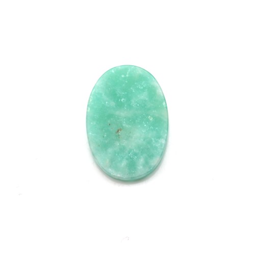Cabochon amazonite du pérou, de forme ovale plate, 10x14mm x 1pc