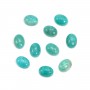 Cabochon amazonite du pérou, de forme ovale, 6x8mm x 1pc