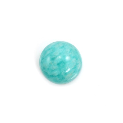 Blue cabochon of amazonite, in round shape, 8mm x 4 pcs