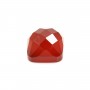 Cabochon agate rouge carré facette 10mm x 1pc