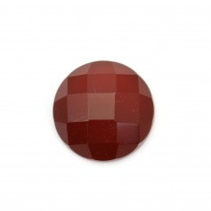 Cabochon cornaline ronde facette 12mm x 1pc