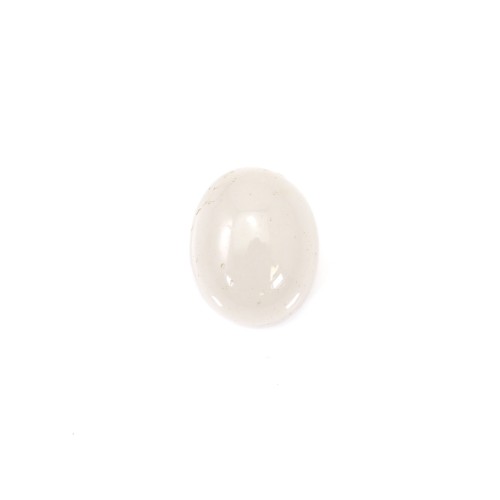 Cabochon jade blanc oval 10x12mm x 2pcs