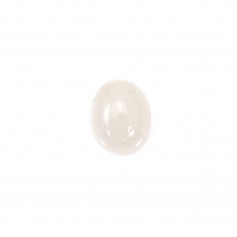 Cabochon jade blanc oval 10x12mm x 2pcs