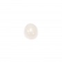 Cabochon jade blanc oval 10x12mm x 2pcs