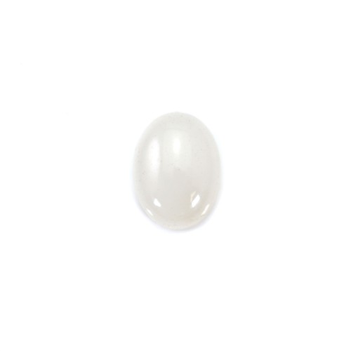 Cabochon jade blanc oval 13x18mm x 1pc