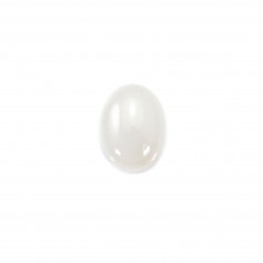Cabochon jade blanc oval 12x16mm x 1pc