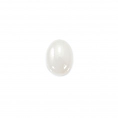 Cabochon jade blanc oval 4x6mm x 4pcs
