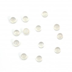 Cabochon jade blanc rond 3mm x 4pcs