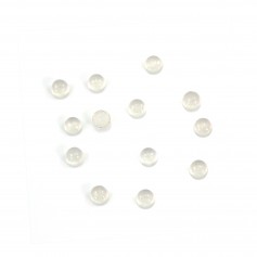 Cabochon jade blanc rond 2mm x 4pcs