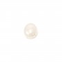 Cabochon jade blanc oval 6x8mm x 4pcs