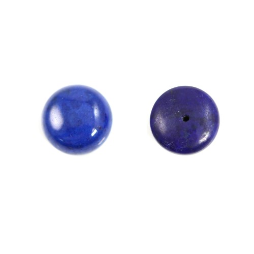 Lapis-lazuli semi percée bouton 10-12mm x 1pc