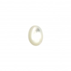 Cabochon ovale 6x8 mm Nacre Blanc x1pc