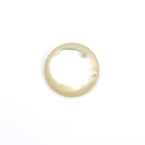Cabochon rond 14 mm Nacre Blanc x1