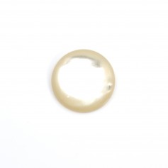 Cabochon rond 14 mm Nacre Blanc x1